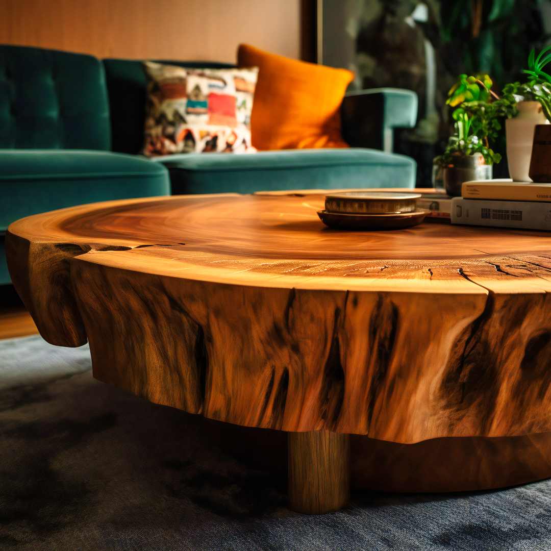 Top wooden table living room